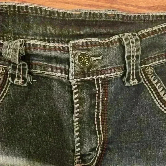 Lamasini Men's Gray Denim Medium Wash Mid-Rise Straight Wide Leg Jeans,Sz 34/30 - Picture 2 of 6